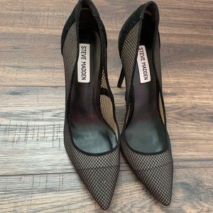 Mesh Pointed Toe Heels